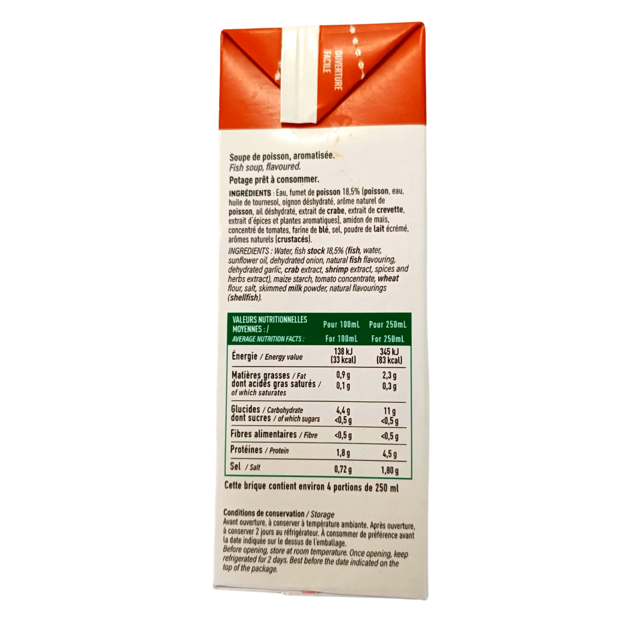 France La Potagère Soupe De Poisson Fish Soup 1Litre /pack