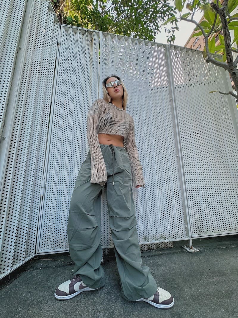 美式灰綠工裝褲
