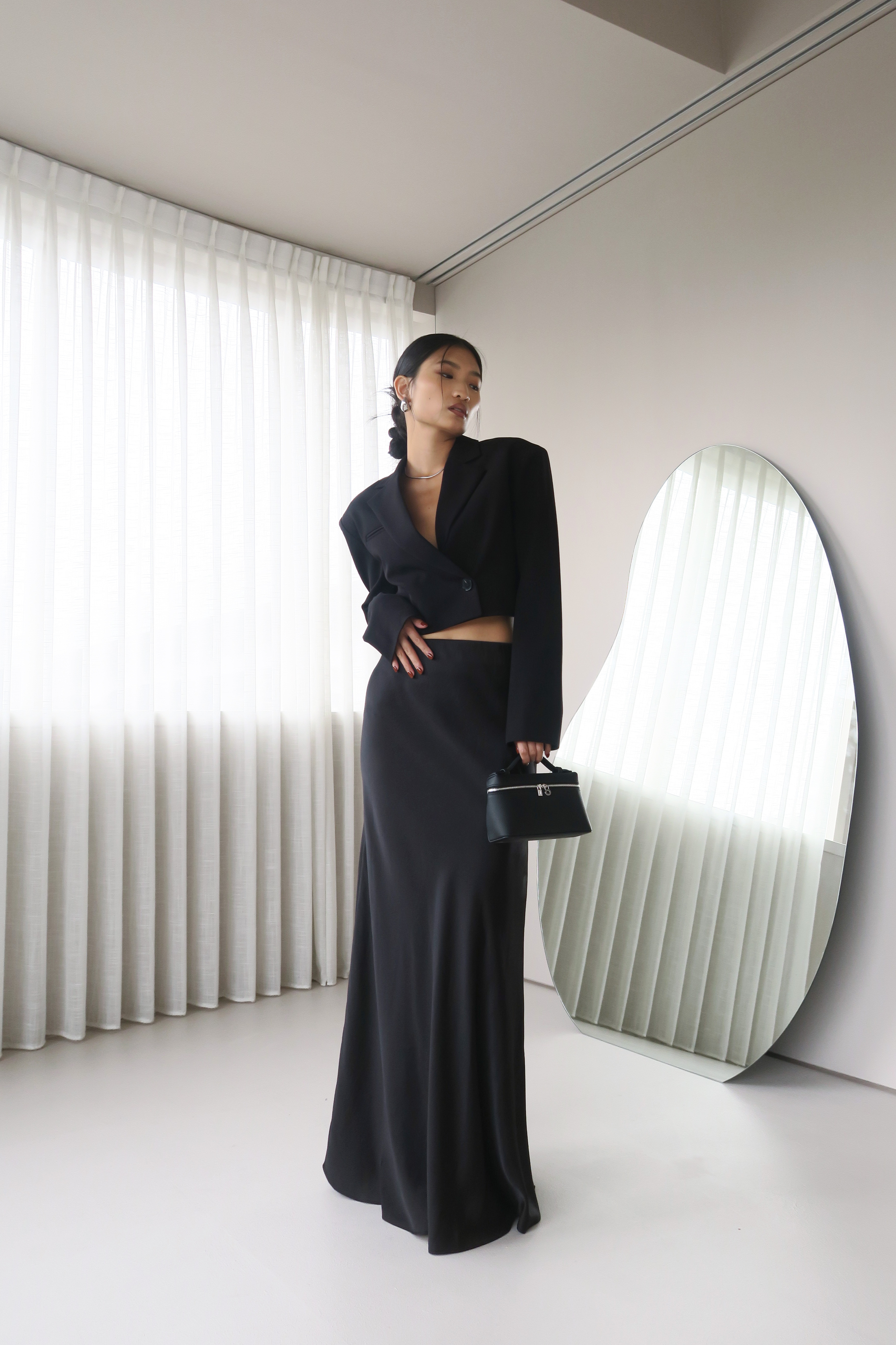 黑緞面裙(升級2.0)S現貨