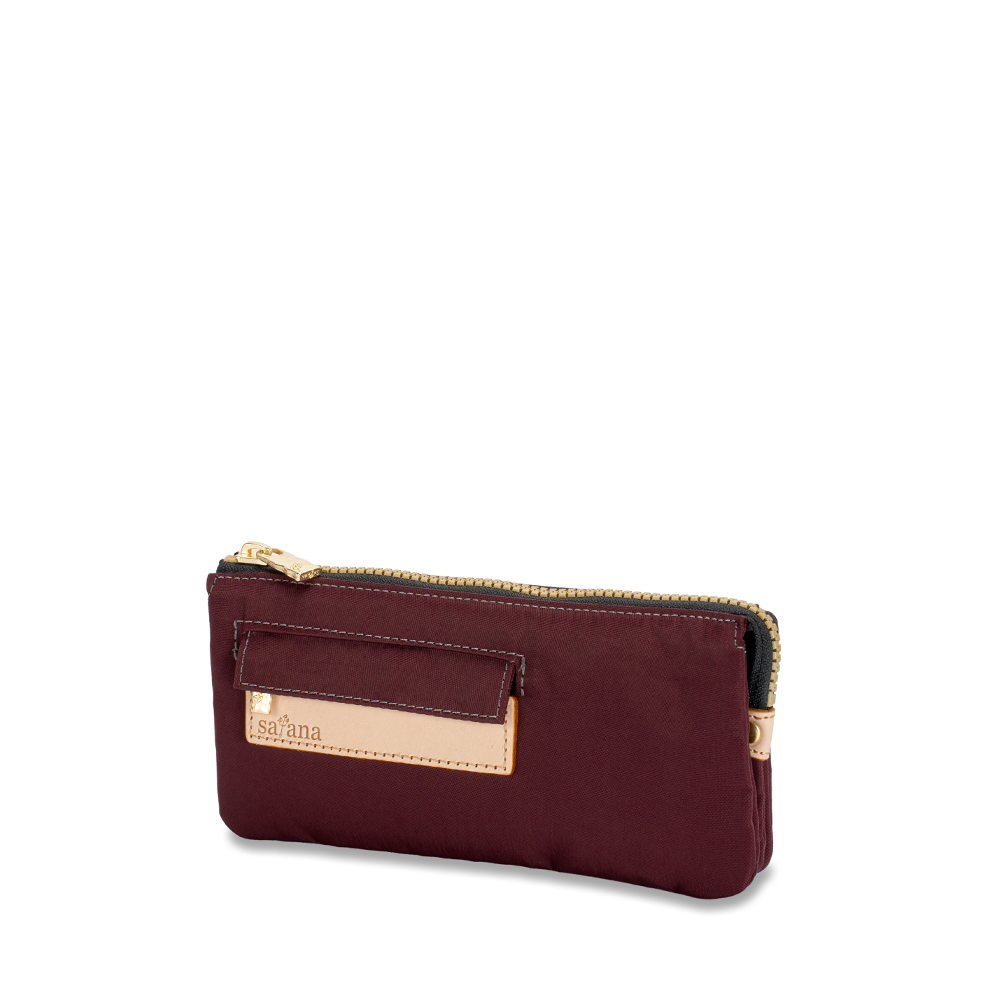 satana Soldier 多夾層拉鍊長夾 栗紅色 SOS1721-632 側面照
