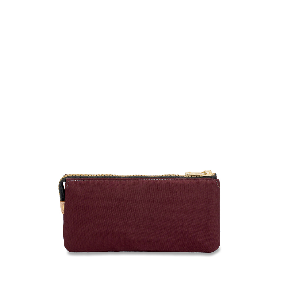 satana Soldier 多夾層拉鍊長夾 栗紅色 SOS1721-632 背面照