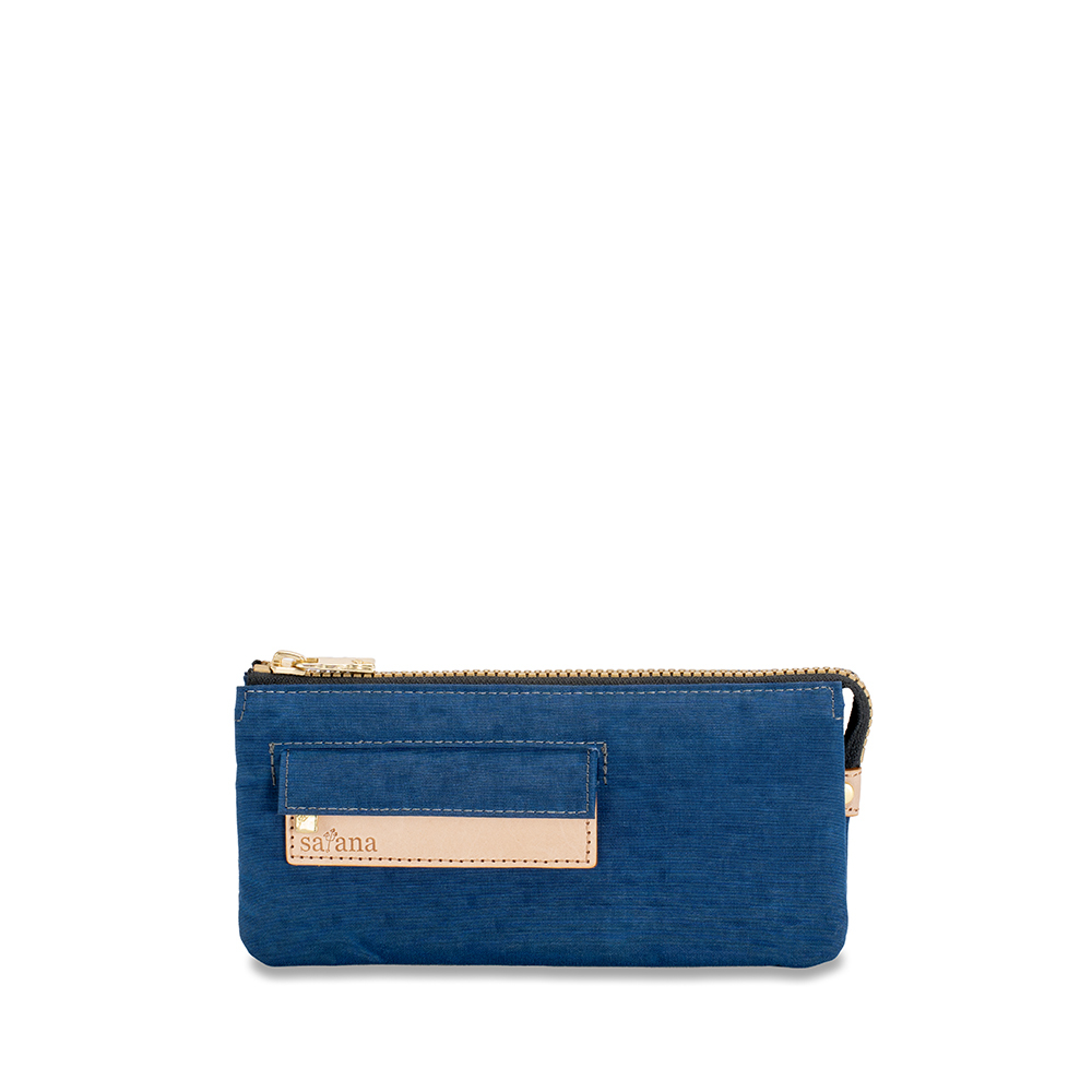 satana Soldier 多夾層拉鍊長夾 海軍藍色 SOS1721-225 正面照