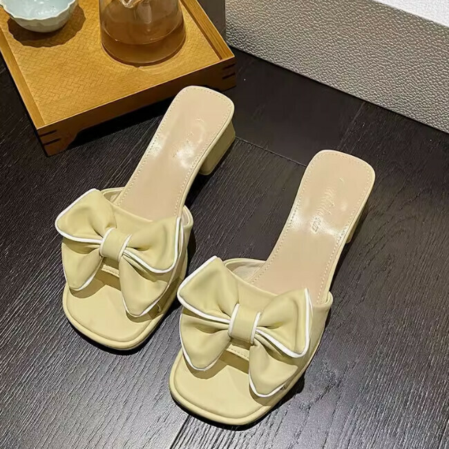 仙女風蝴蝶結涼拖鞋