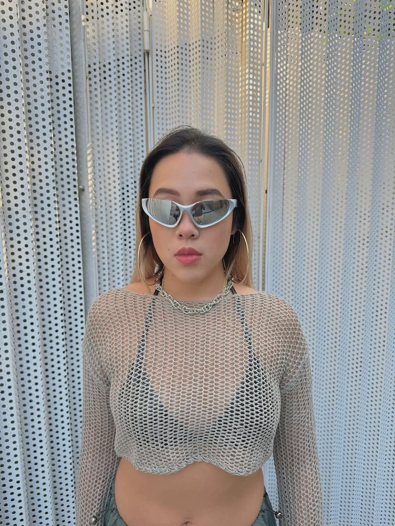 Y2K銀色造型墨鏡