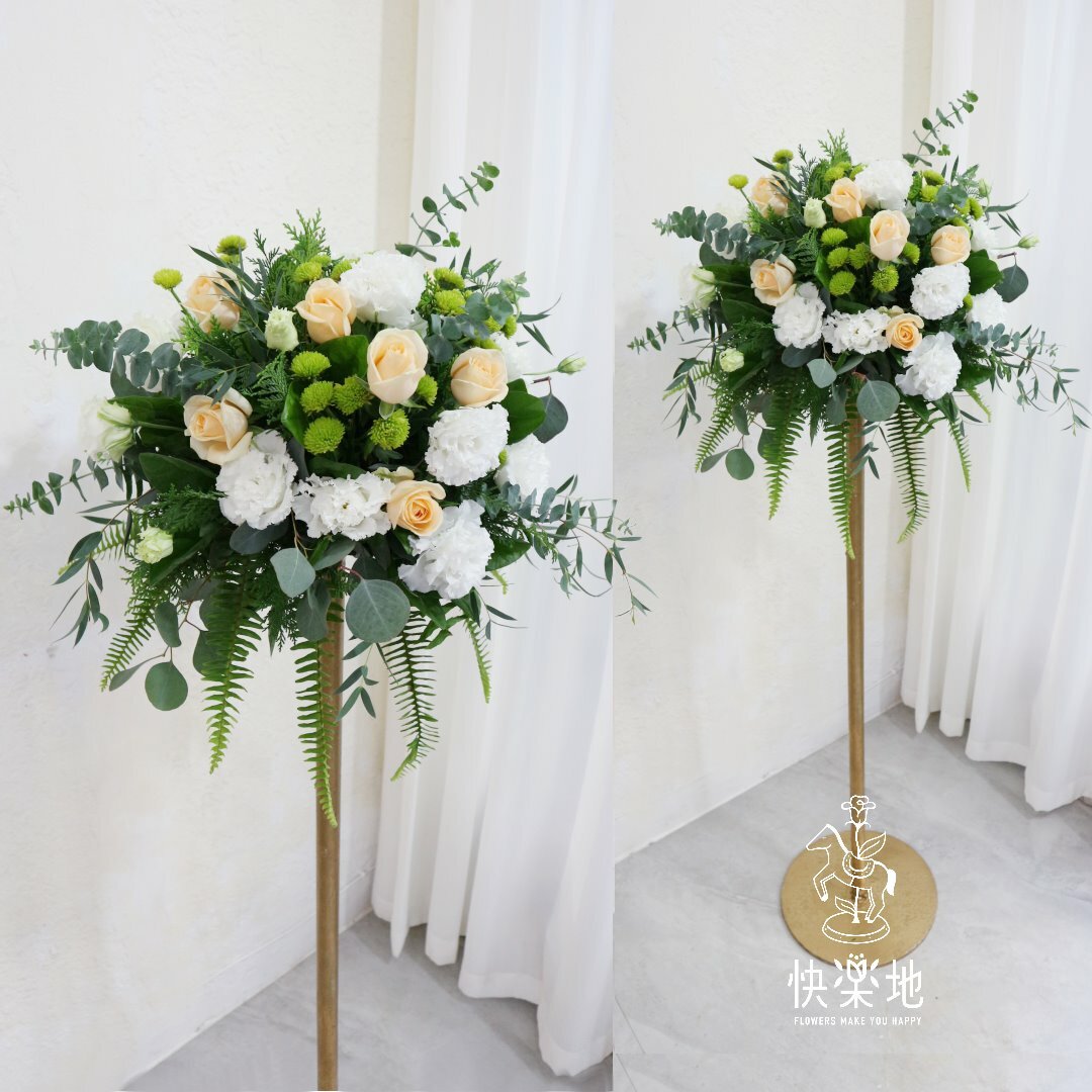 剪綵▪【客製】造型鮮花綵柱訂做▪清新自然款
