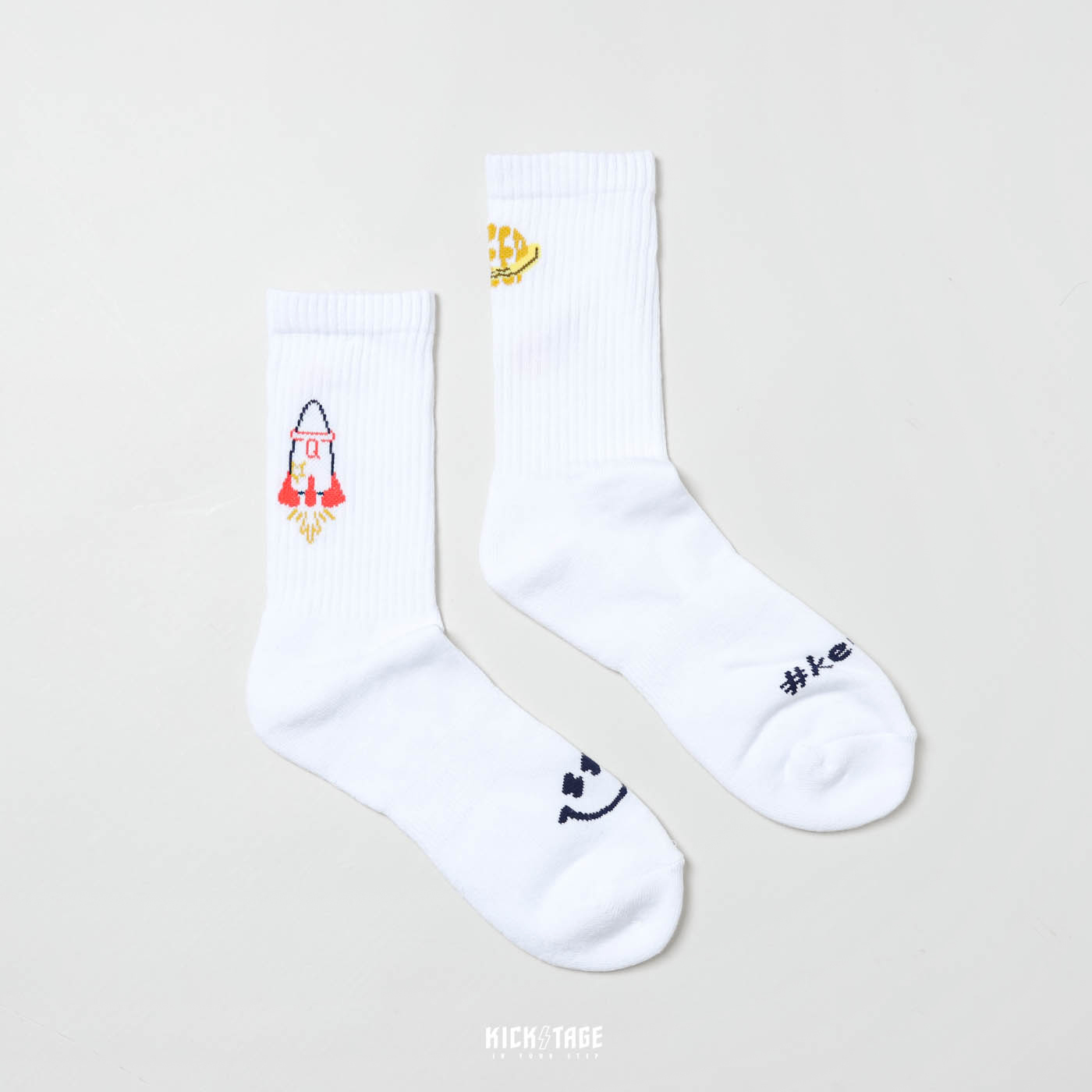 #KEEP x QUN 聯名款 白色 太空微笑 火箭 高筒襪 長襪【23FW02-WH】峮峮