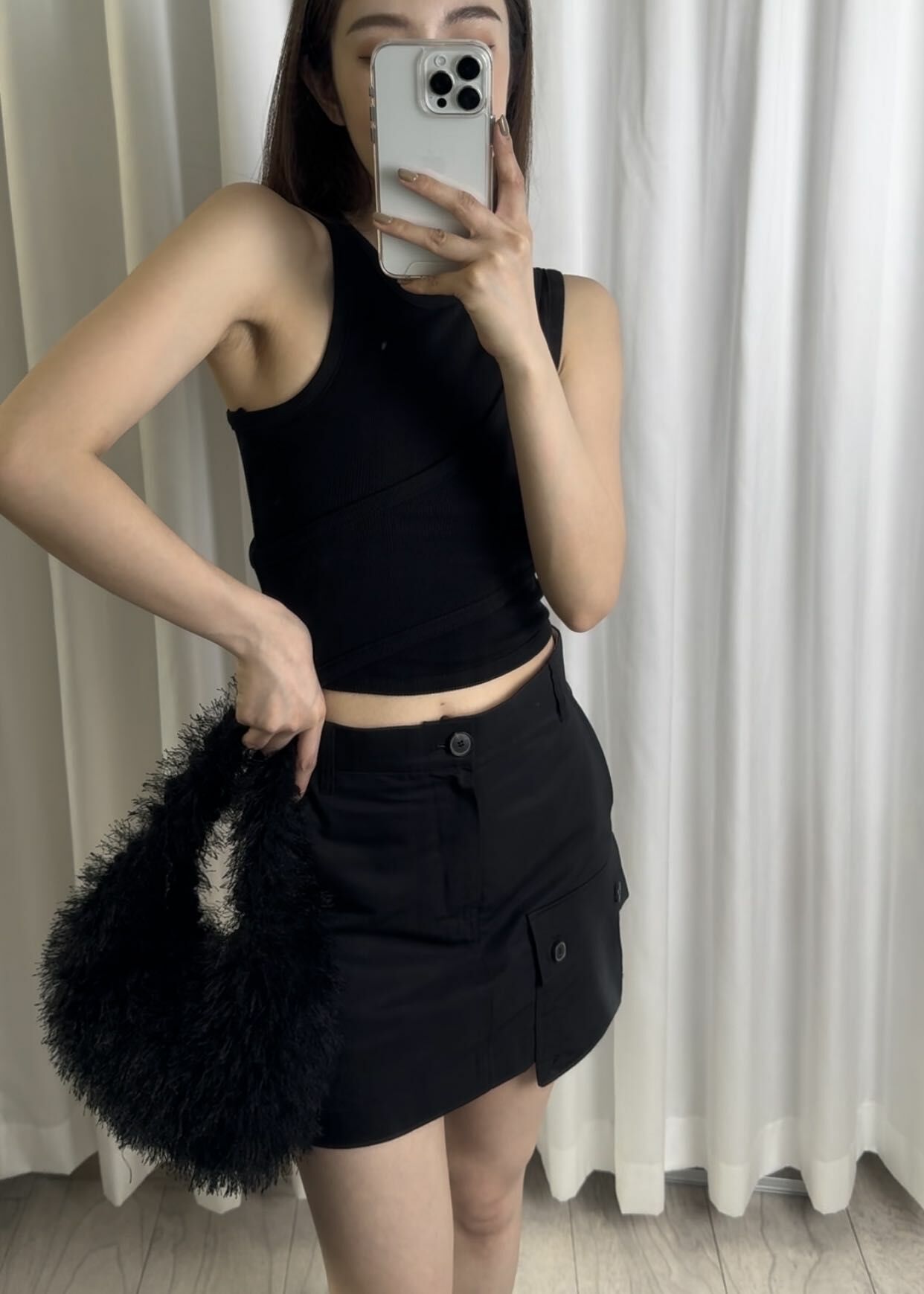 黑 雙層造型背心