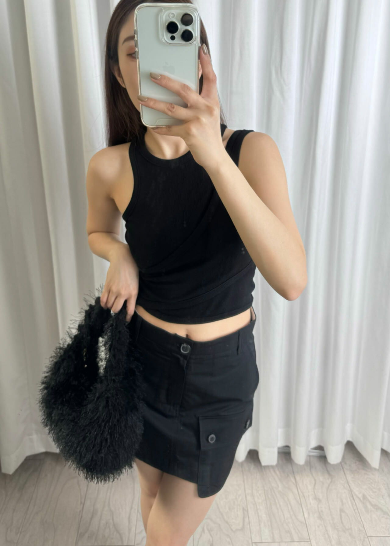 黑 雙層造型背心