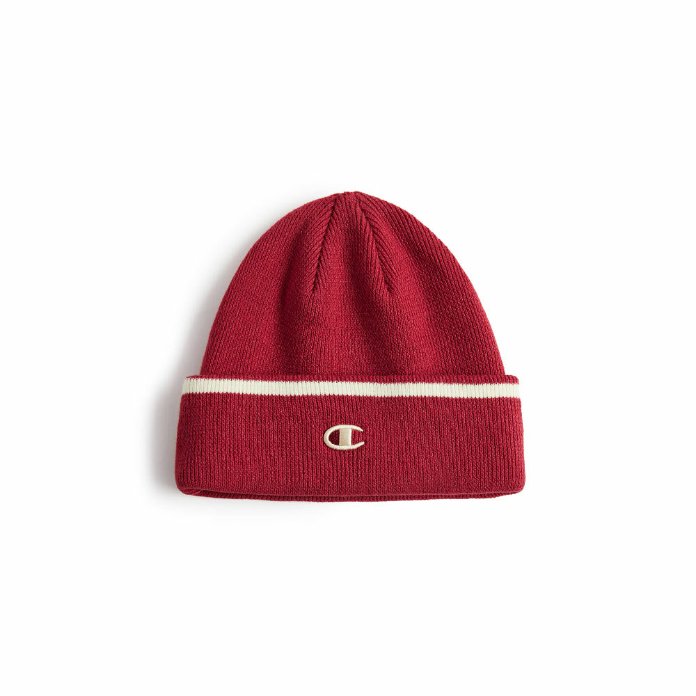 中性-SZ 撞色裝飾保暖毛帽-酒紅（U3DACCU30L8）