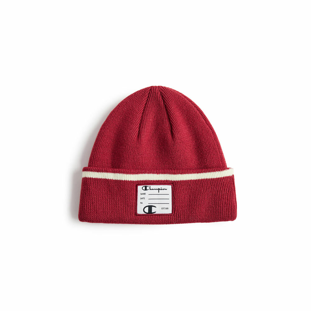 中性-SZ 撞色裝飾保暖毛帽-酒紅（U3DACCU30L8）