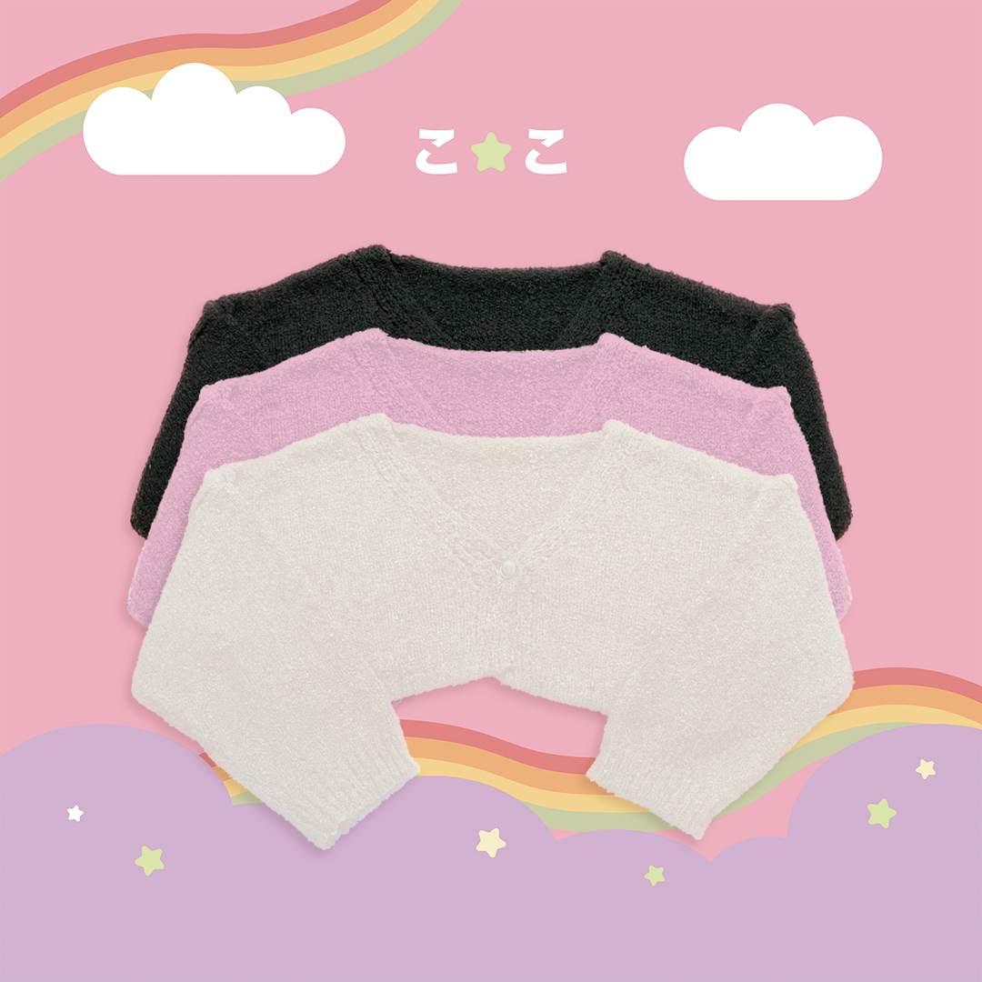 こ♡こ 棉花糖單釦寬袖軟針織外套