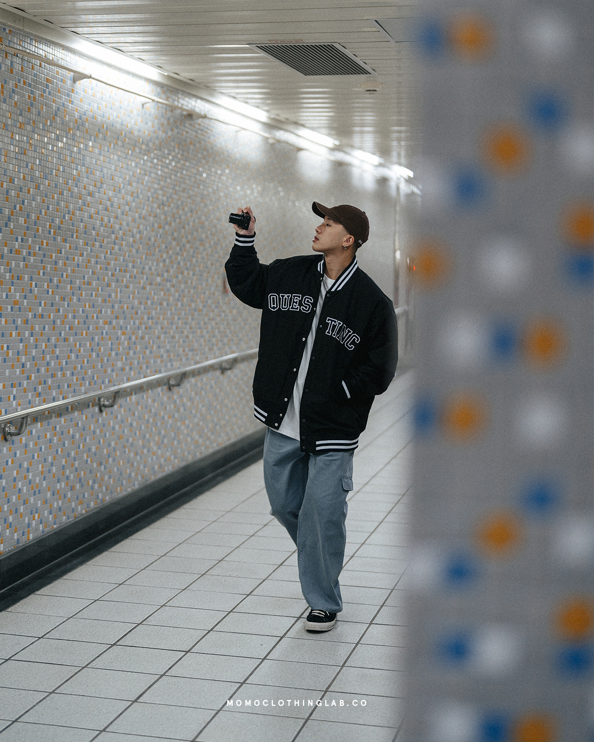 QUEST College Logo Baseball Jacket 大學字體棒球外套 2色