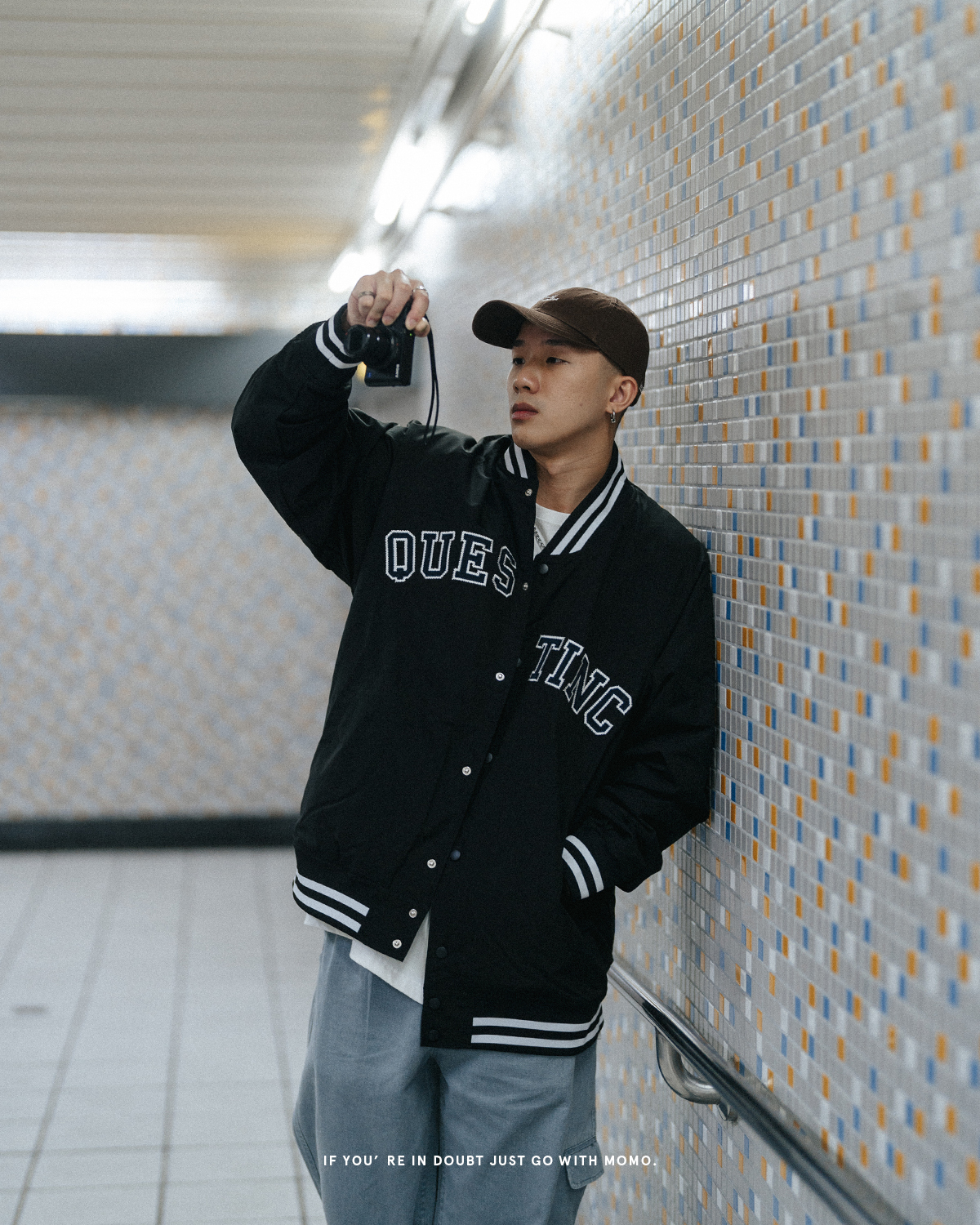 QUEST College Logo Baseball Jacket 大學字體棒球外套 2色