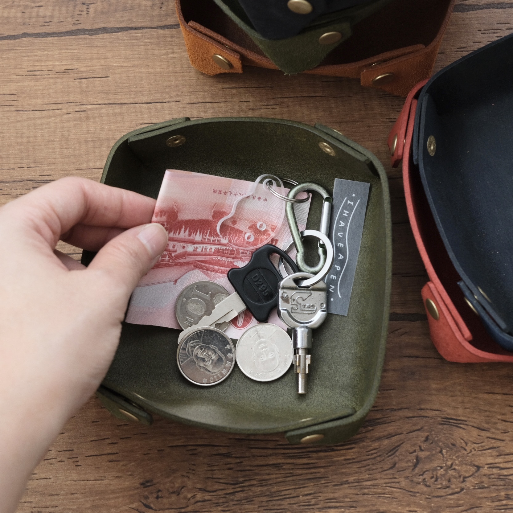 正方形 瑯皮收納盒 手工皮革｜M.Seed  臺灣