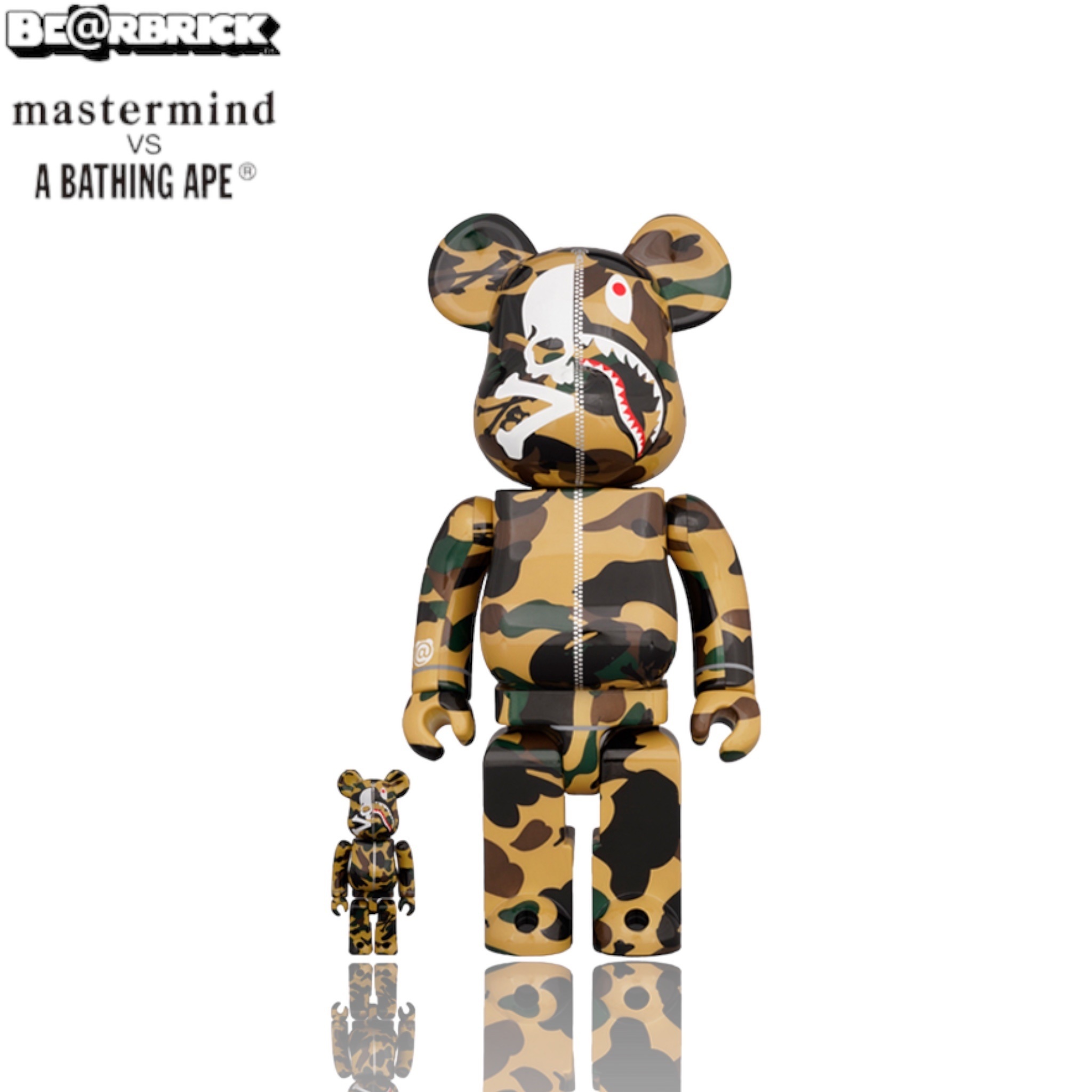 🥇現貨🥇BEARBRICK 400% 100% MASTERMIND X BAPE CAMO SHARK