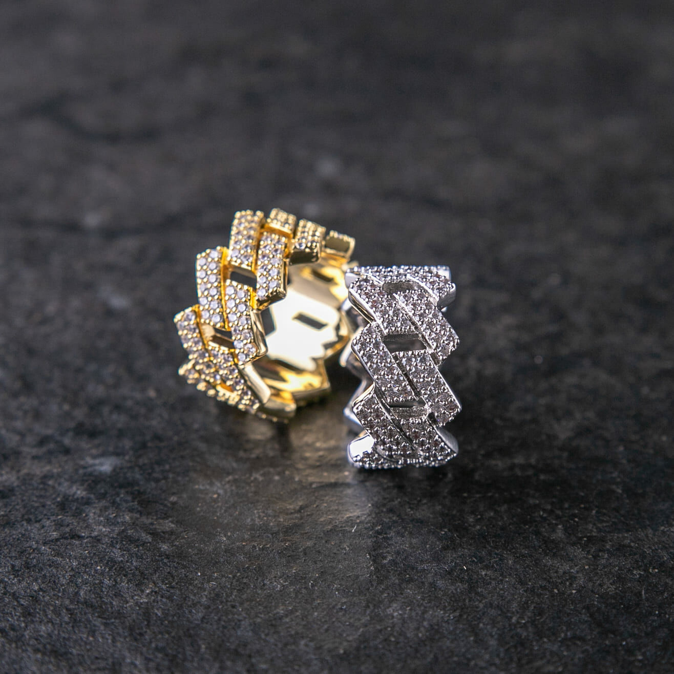 14mm滿鑲方形古巴戒指