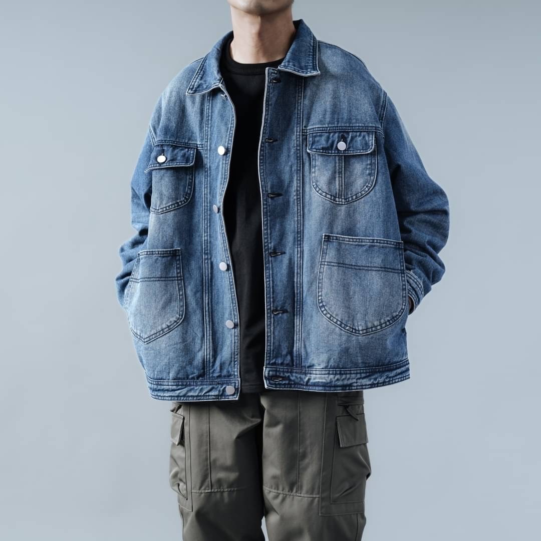 (GOAL) 盾型口袋寬鬆牛仔外套 SBG（080）