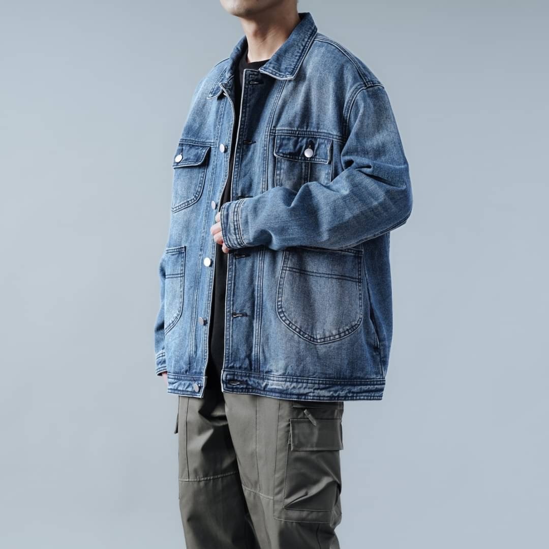 (GOAL) 盾型口袋寬鬆牛仔外套 SBG（080）