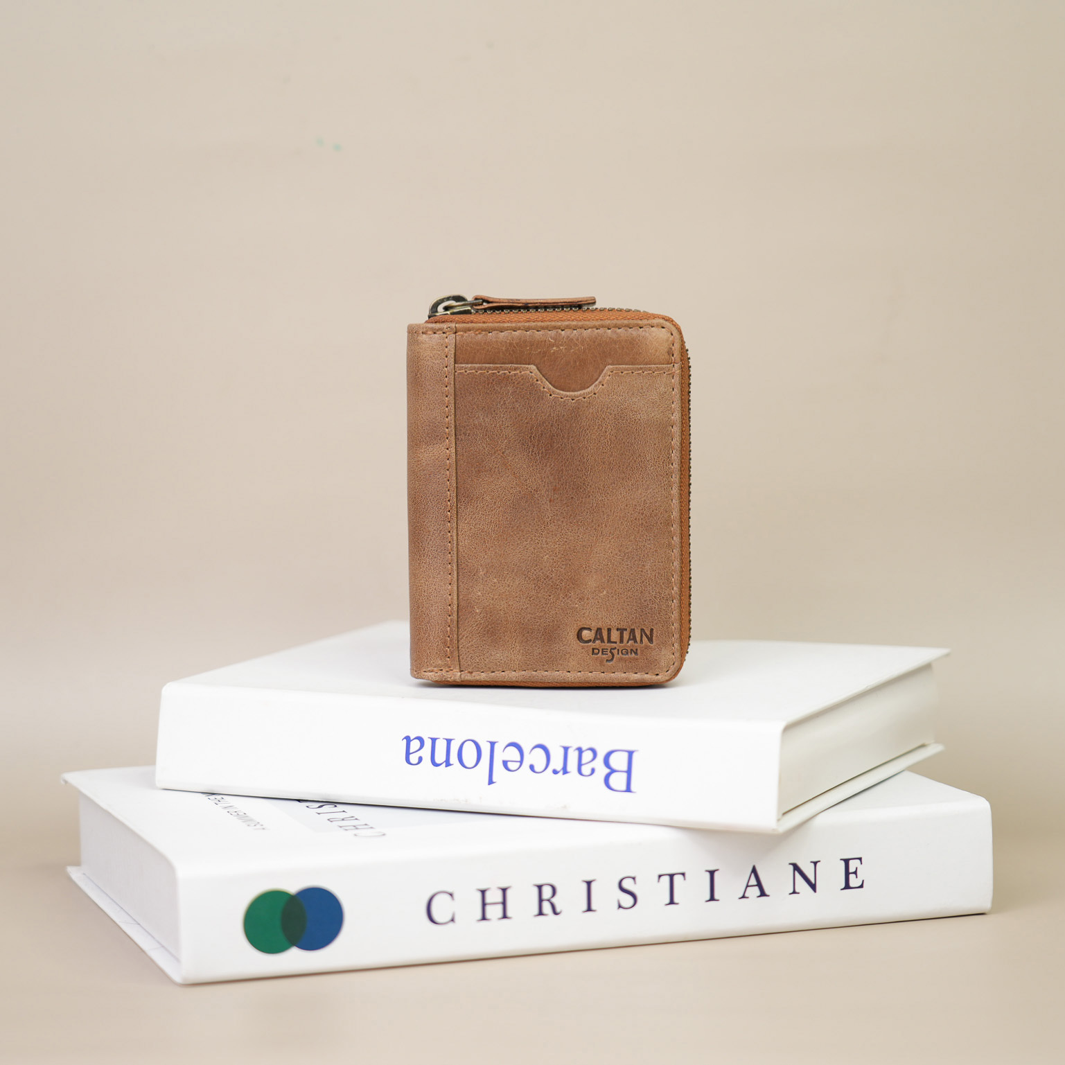 真皮大容量全包式拉鍊中短夾-四色(075165)