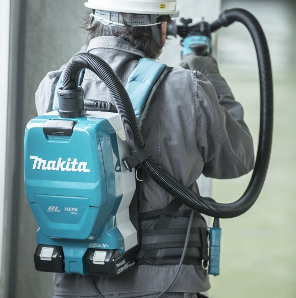 "MAKITA"牧田牌 充電式背負型吸塵機2公升(HEPA過濾網)(無碳刷)(鋰18Vx2=36V)(淨機)-[DVC261ZX5]