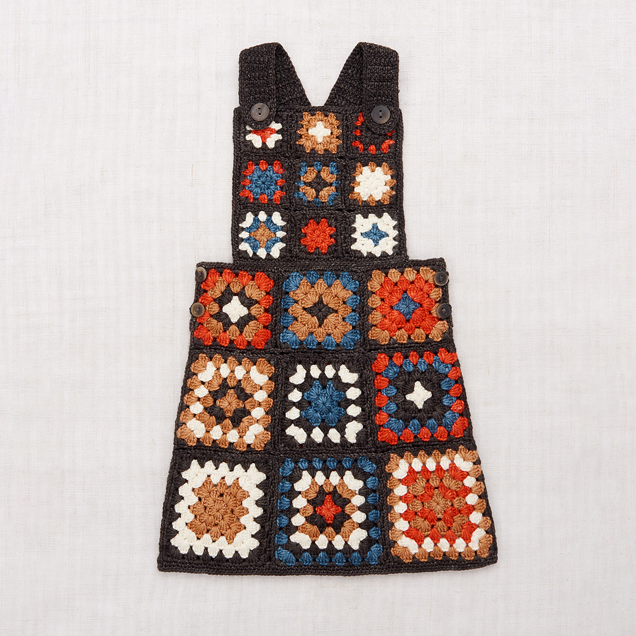 Misha & Puff - Crochet Square Pinafore - Bark