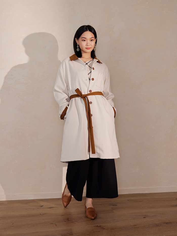 閱讀的語言開襟大衣-山谷