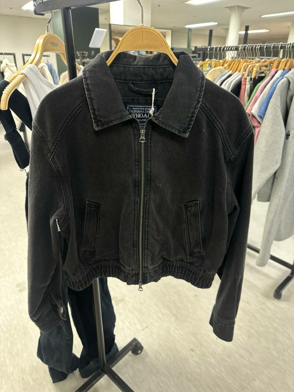 [K] WHO.A.U WOMEN'S DENIM BLOUSON,BLACK, WHJED4932F-00-BLACK (KWAU230)