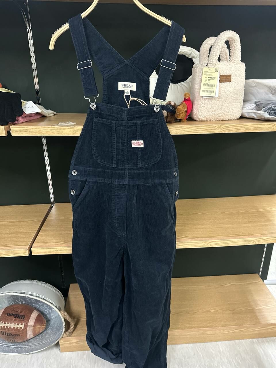 [K] WHO.A.U WOMEN'S CORDUROY OVERALLS,NAVY, WHTAD4T92F-00-NAVY (KWAU232)