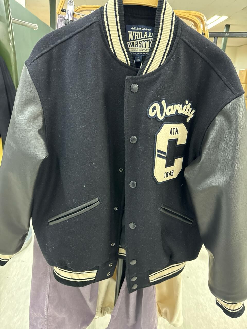 [K] WHO.A.U UNIVERSITY JACKET,NAVY, WHJJD4T12U-00-NAVY (KWAU237)