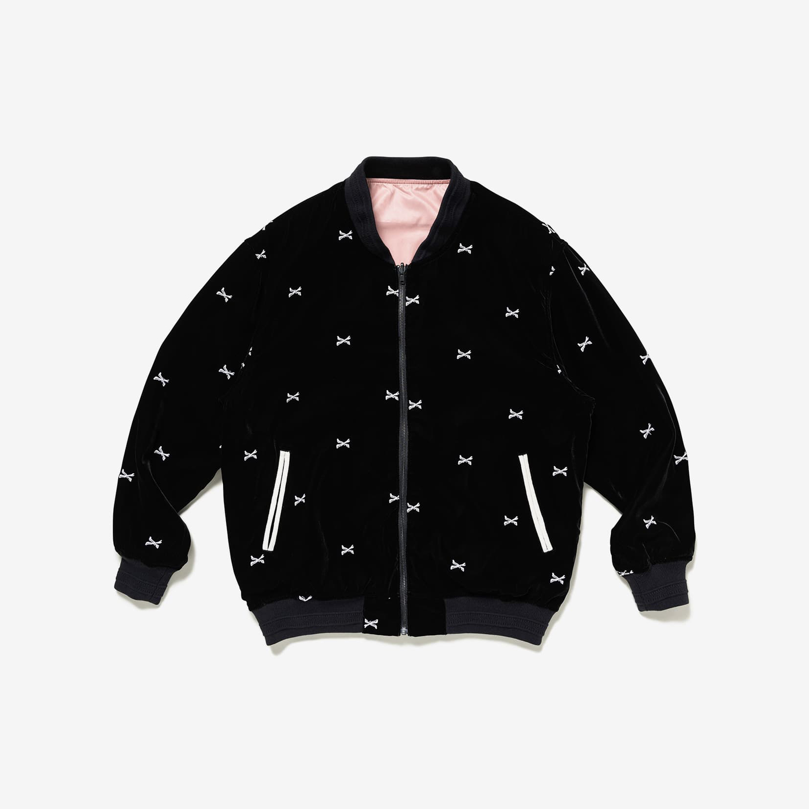 -(B3e01)-WTAPS LC / JACKET / POLY. TEXTILE 滿版交叉骨 雙面穿 外套-232TQDT-JKM03