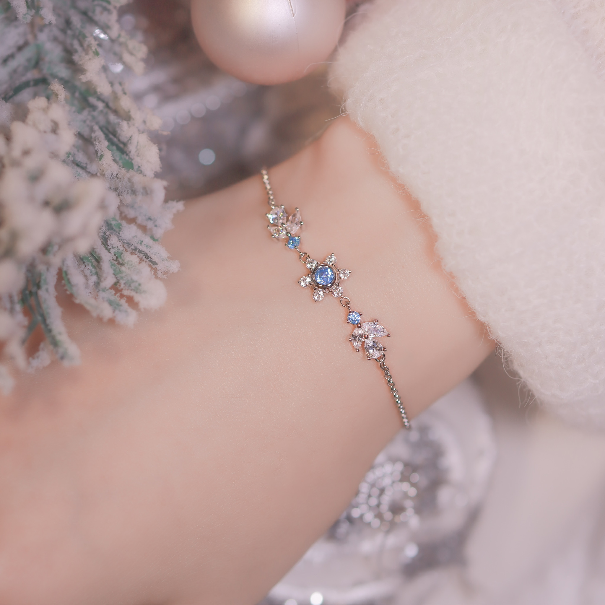 | 925純銀・白金 | 漫藍之雪手鏈| BR0982 |