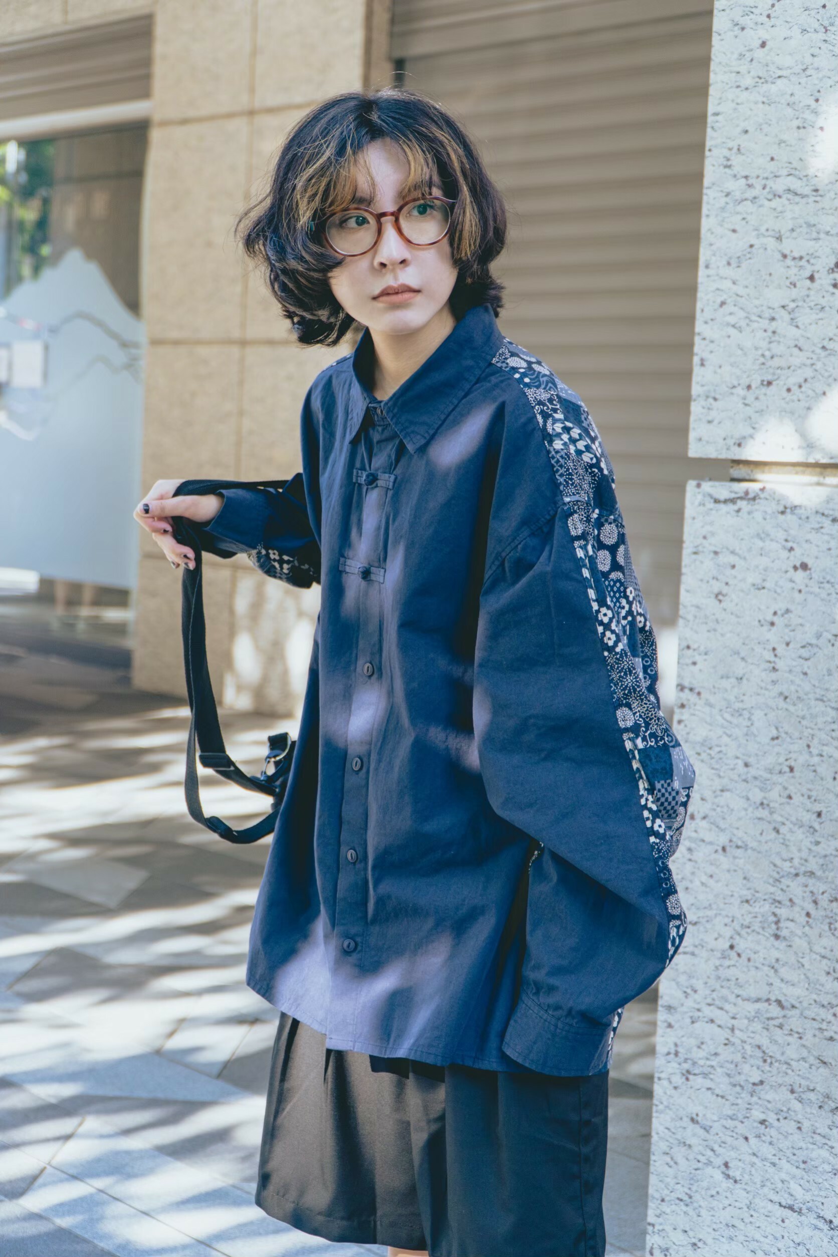 『Always_Good』日系 變形蟲拼接 中國結 長袖襯衫