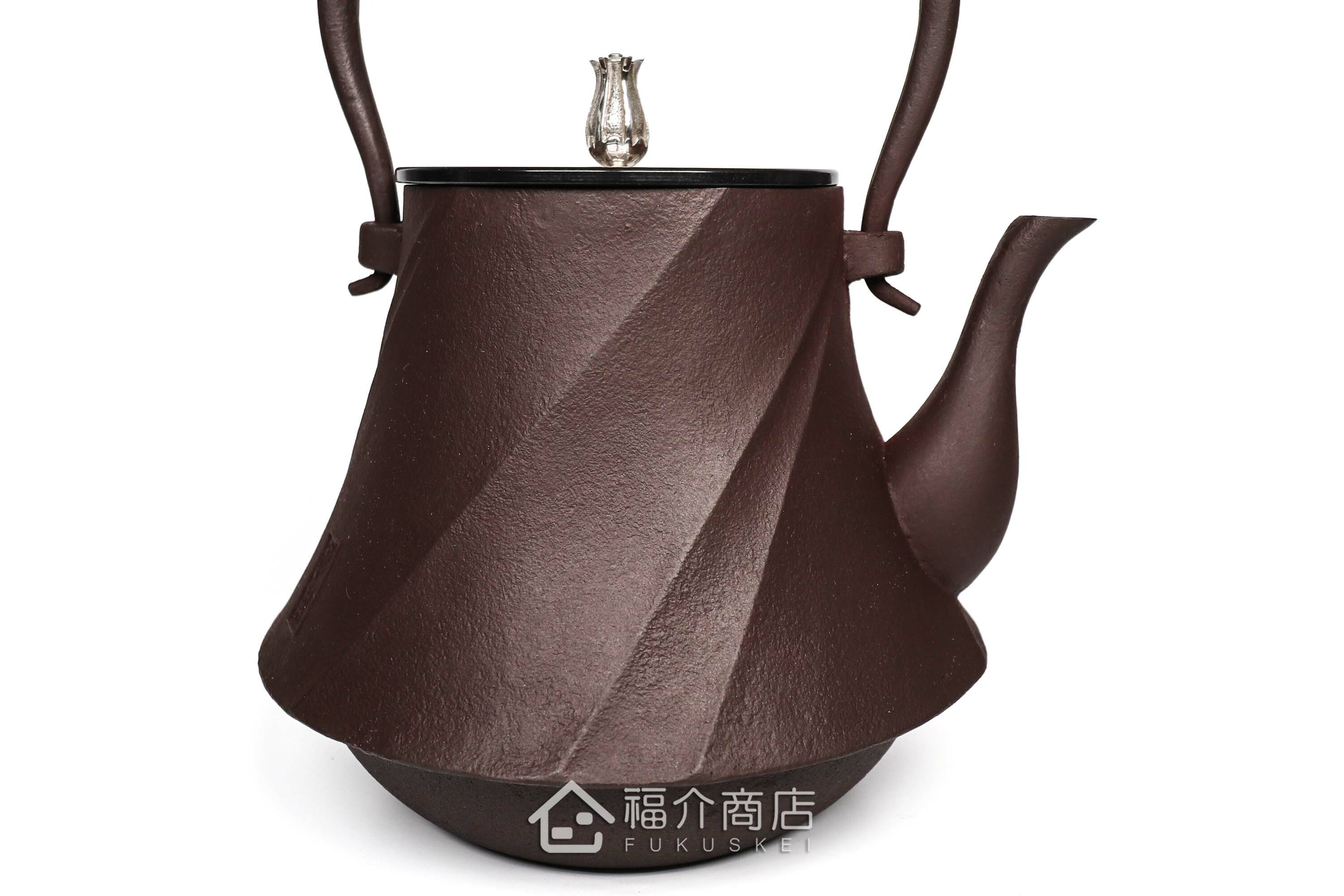 富士形螺旋狀的煮水泡茶用的鐵壺