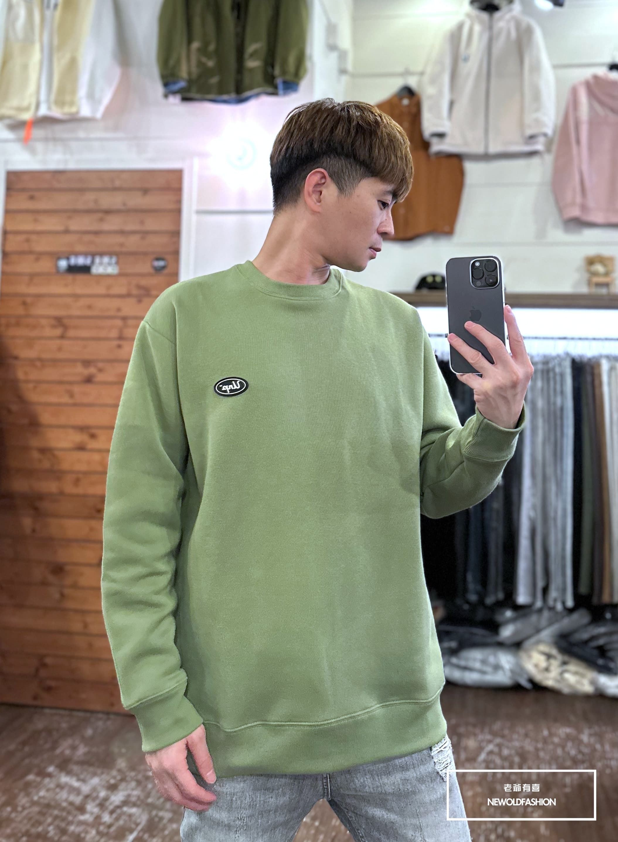 『新品上市』重磅UNP黑標刷毛大學T-綠(NOF231188018)