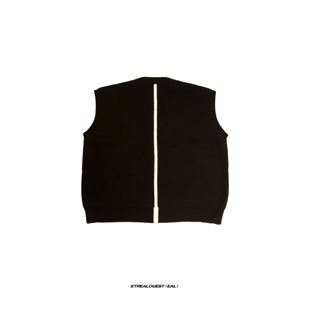 E'TREALOUEST Logo Knit Tank Top / Black