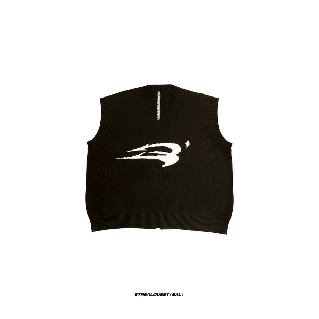 E'TREALOUEST Logo Knit Tank Top / Black