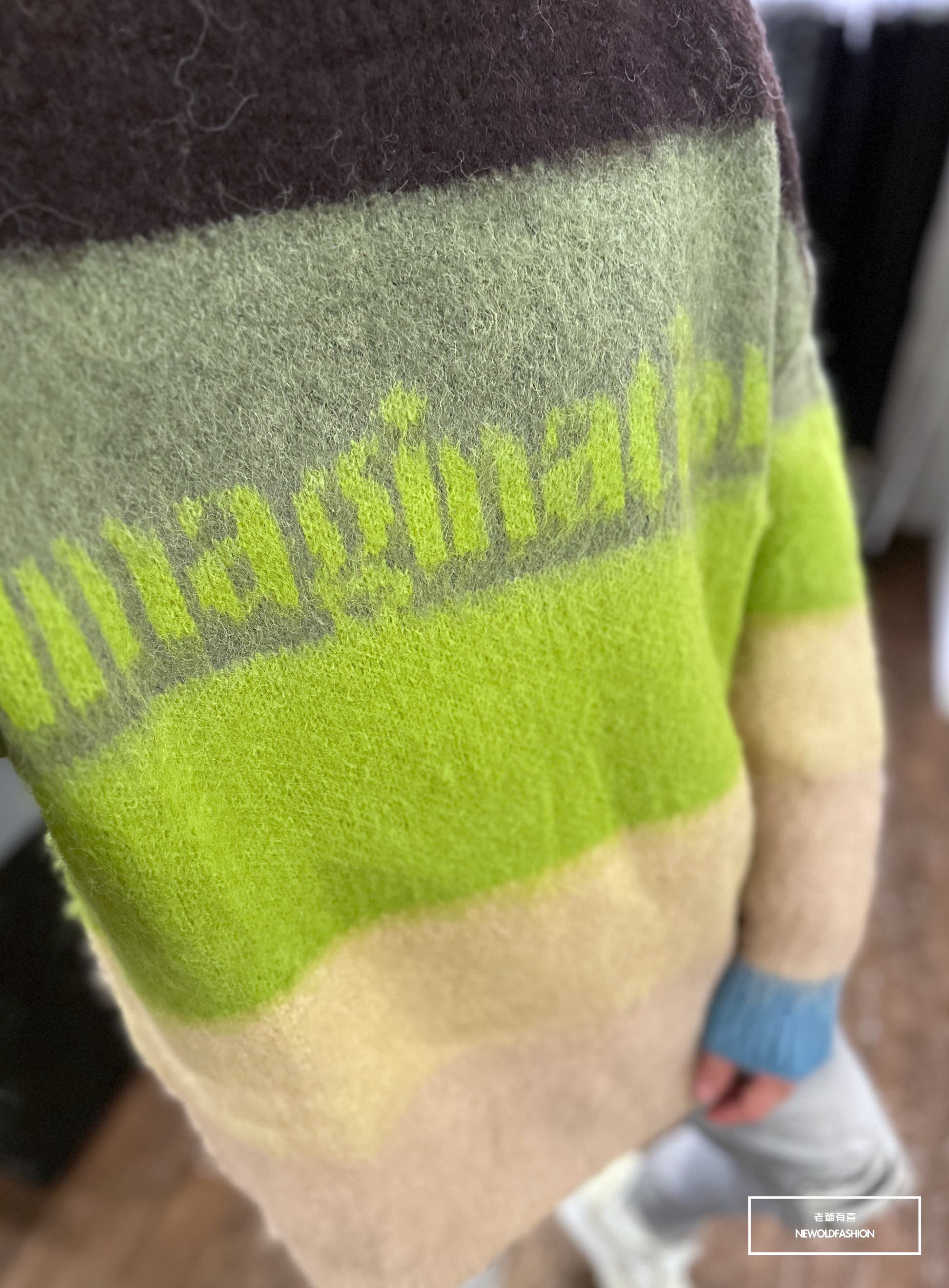 『新款上市』重磅多色渲染針織毛衣-綠(NOF231110088)