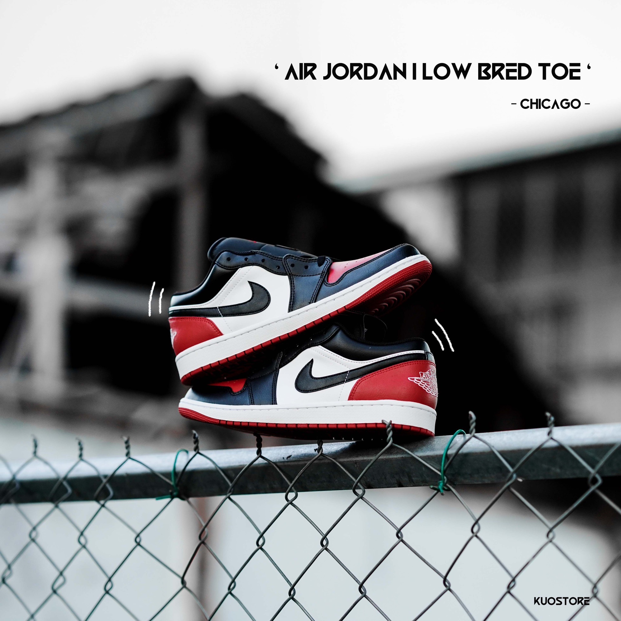 現貨+預購)Air Jordan 1 Low Bred Toe 黑白紅芝加哥公牛黑紅腳趾553558