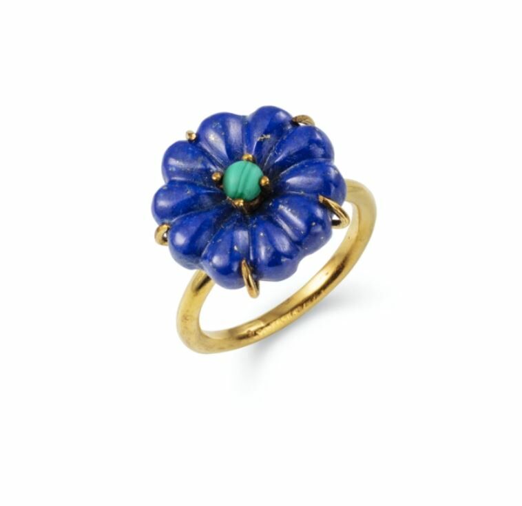 伊斯蘭金工｜friya 寶藍小花戒指｜阿富汗