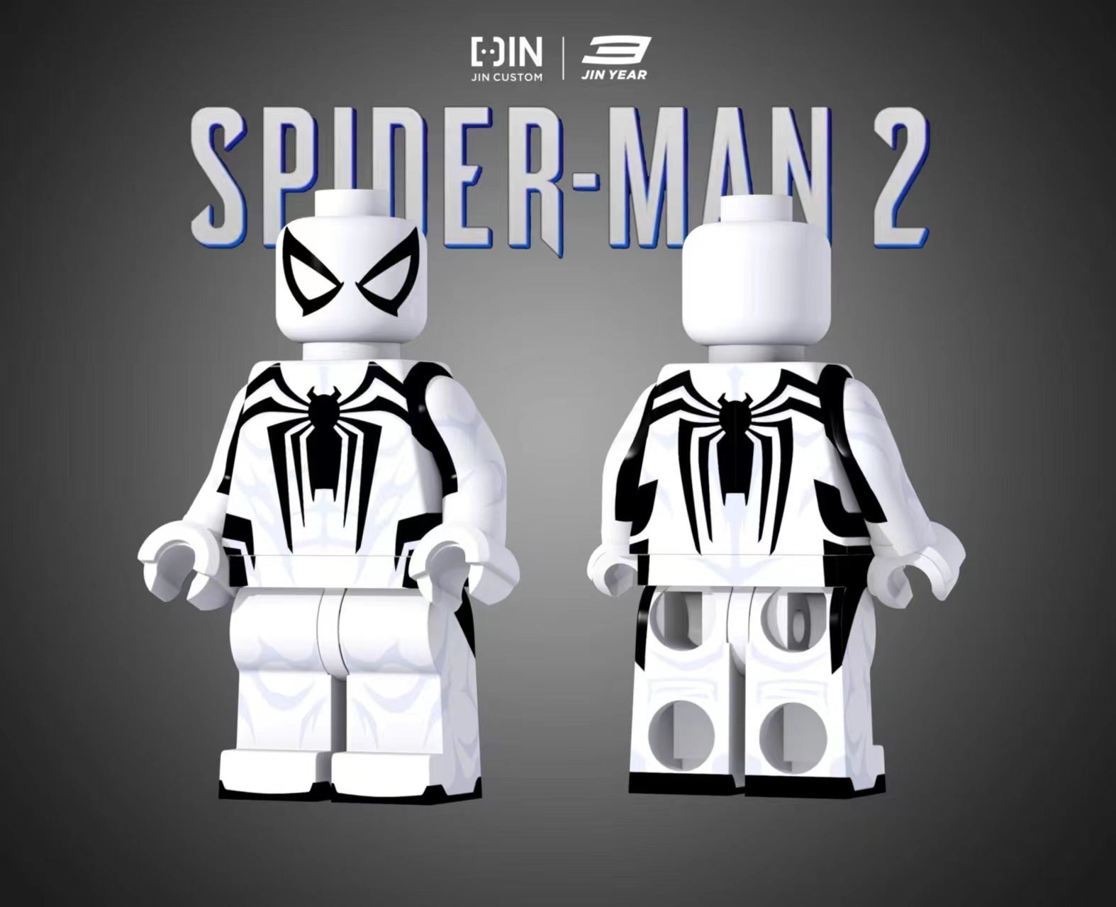 [Jin Customs][In Stock] PS5 White Spider Man [PADprinted]