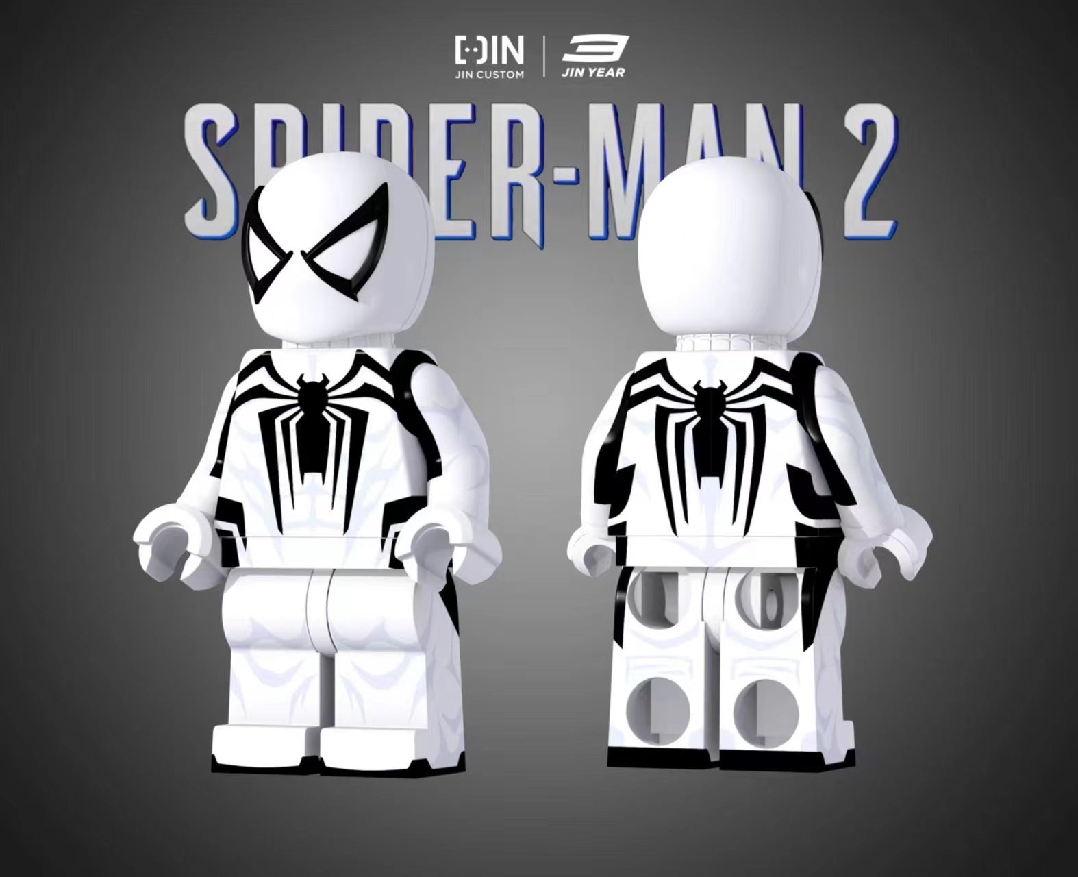 [Jin Customs][In Stock] PS5 White Spider Man [PADprinted]