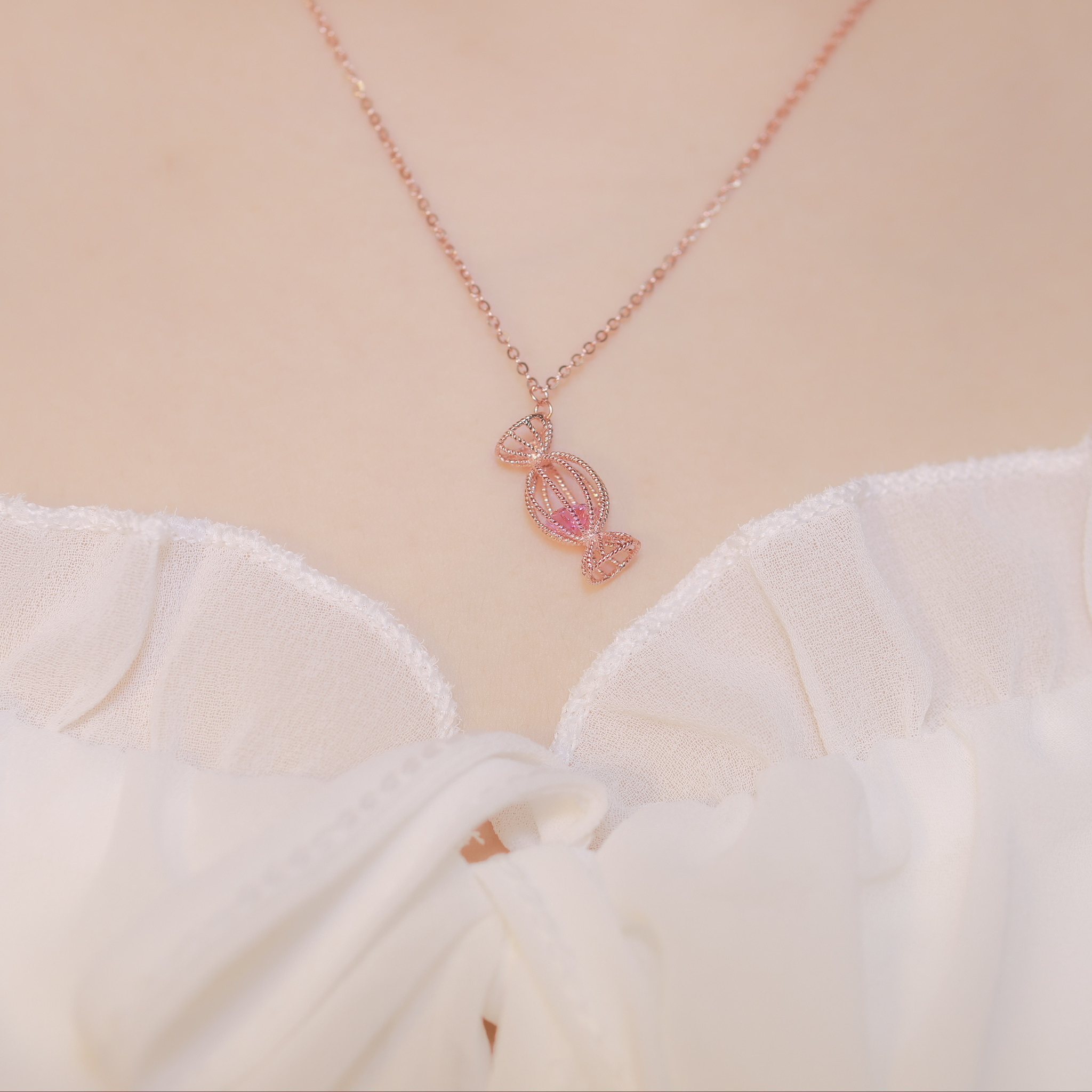 | 925純銀・玫瑰金 | 不言而喻的甜蜜項鍊 | NE0981 |