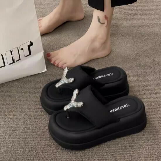 增高人字拖夾趾女涼拖鞋
