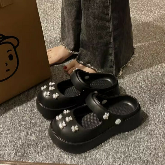 厚底洞洞鞋女涼拖鞋