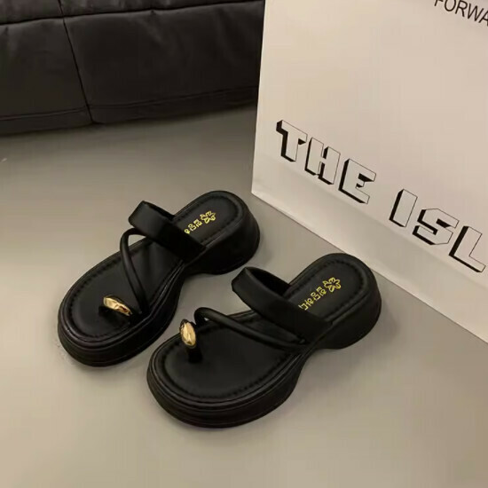 法式金屬女涼拖鞋