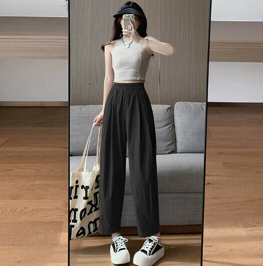 wide leg pants, nine-point harem carrot pants for women