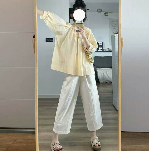 Small loose casual quick-drying cotton and linen harem radish pants for women
