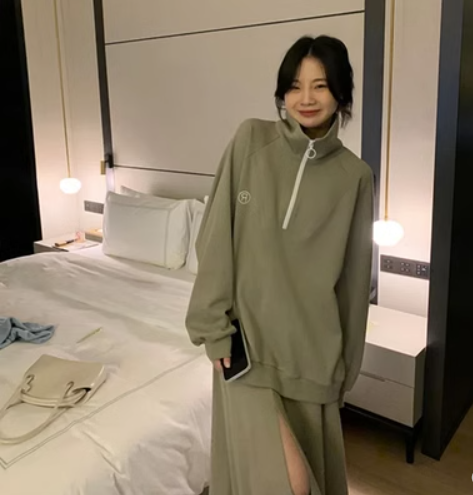 立領半拉鍊長袖衛衣
