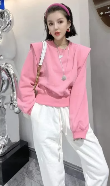 荷葉边長袖衛衣