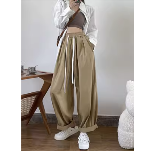 casual high waist wide leg pants
